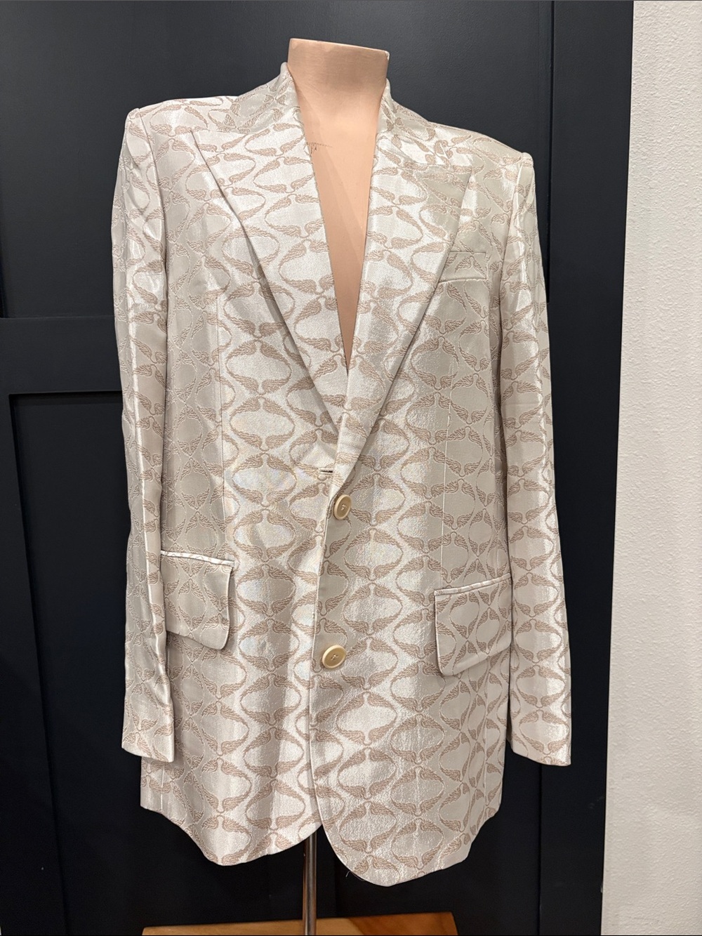 675. Zadig & Voltaire Cream and Tan Patterned Blazer